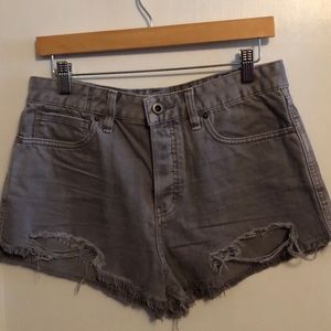 Free People Cut Off Gray Jean Shorts